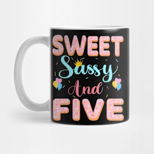 Sweet Sassy And 5Th Birthday For Girls 5 Year Old Party Mug